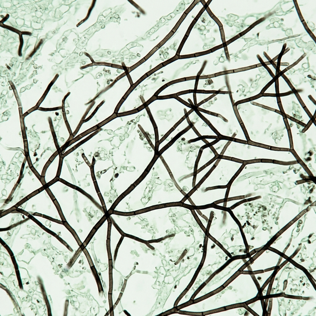 Aspergillus fumigatus acute angle branching