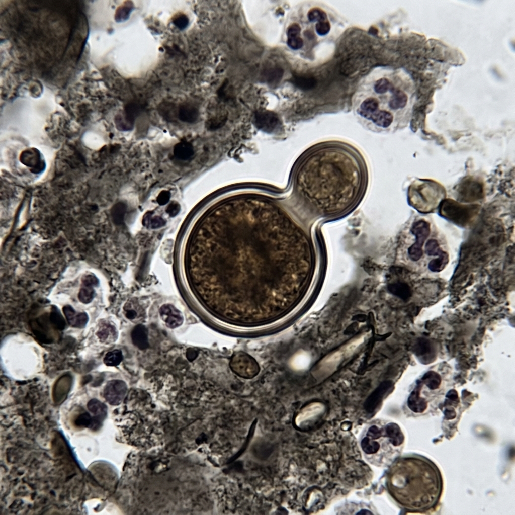 Blastomyces dermatitidis broad budding yeast