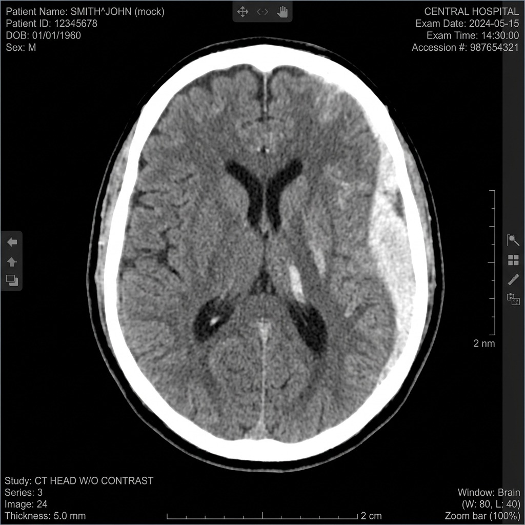 Acute Subdural Hematoma CT Head