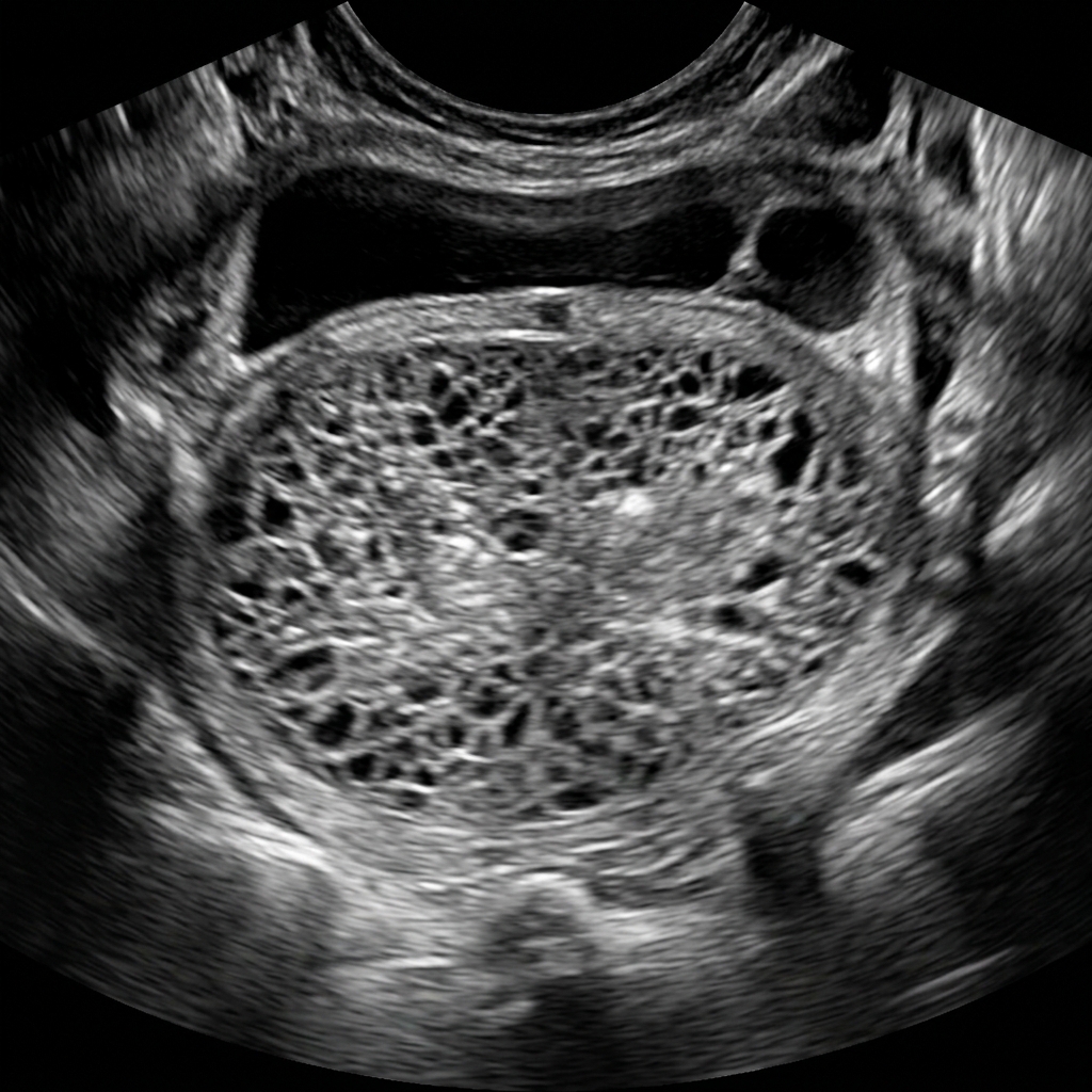 Snowstorm appearance on ultrasound in complete mole