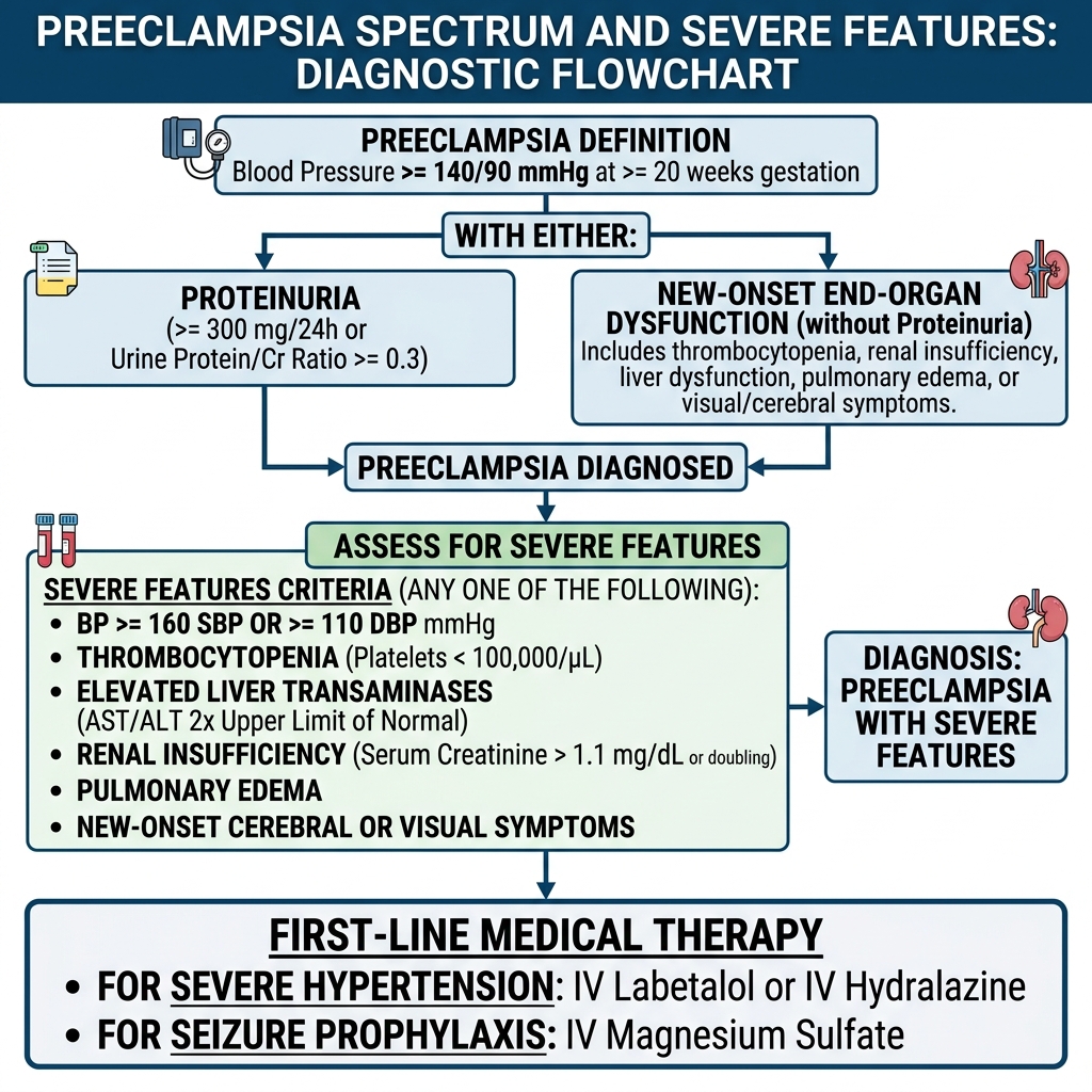 Preeclampsia Diagnostic Criteria and Management Algorithm